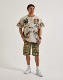 Majestik Flame Skull Tapestry Tee