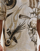 Majestik Flame Skull Tapestry Tee