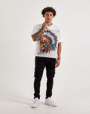 Majestik Native Skull Tapestry Tee