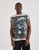 Majestik No Face No Case Rhinestone Sleeveless Tee