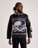 Majestik Embrace The Shadows Rhinestone Tapestry Hoodie