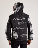 Majestik Embrace The Shadows Rhinestone Tapestry Hoodie