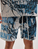Majestik Skull Face Tapestry Shorts