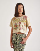 Majestik Allover-Print Cropped Tee