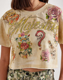 Majestik Allover-Print Cropped Tee