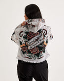 Majestik Fly High Tapestry Cropped Hoodie
