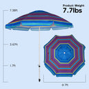 7 Feet Beach Umbrella with Sand Anchor, Push Button Tilt and Carry Bag