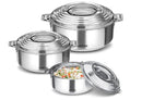 MILTON Thermosteel Galaxia Insulated Casseroles, Set of 3, (1000ml, 1500ml, 2500ml)
