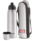 Milton Thermosteel Flip Lid Flask , Double Walled Vacuum Insulated  | 24 Hours Hot and Cold Water Bottle with Cover, 18/8 Stainless Steel, BPA Free, Leak-Proof | Silver