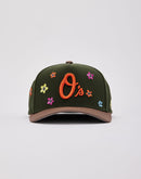 Mitchell & Ness Baltimore Orioles Flower Power Pro Pinch Snapback Hat