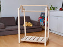 Montessori Wooden Clothes Rack and Wardrobe Set | Child Clothing Organizer
