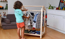 Montessori Wooden Clothes Rack and Wardrobe Set | Child Clothing Organizer