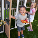 Lantana Lane Outdoor Wooden Playhouse With Kitchen and Flap Door
