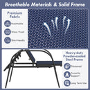 2 Pcs Outdoor Patio Lounge Chair Chaise Fabric With Adjustable Reclining Armrest-Navy