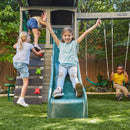 River Canyon Wooden Swing Set / Playset With Slide, Glider and Monkey Bars - Gray