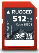 Promaster 80508 SDXC 512GB Rugged™ UHS-II V60 Memory Card