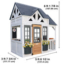 Lantana Lane Outdoor Wooden Playhouse With Kitchen and Flap Door