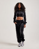 Nike Cropped Velour Full-Zip Top