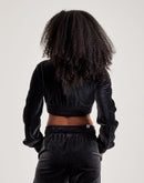 Nike Cropped Velour Full-Zip Top