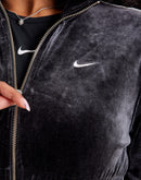 Nike Cropped Velour Full-Zip Top