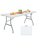 Portable Folding Camping Table With Carrying Handle for Picnic-White