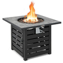 Square Propane Fire Pit Table With Lava Rocks and Rain Cover