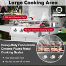 50000BTU 5-Burner Propane Gas Grill With Side Burner and 2 Prep Tables-Silver