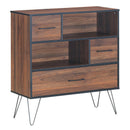 3-Tier Wood Storage Cabinet With Drawers and 4 Metal Legs