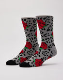 Odd Sox Leopard Roses Crew Socks