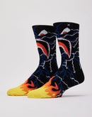 Odd Sox Warplane Lightning And Flames Crew Socks