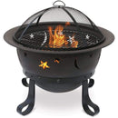 Oil Rubbed Bronze Wood Burning Outdoor Firebowl With Stars And Moons - WAD1081SP
