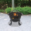Oil Rubbed Bronze Wood Burning Outdoor Firebowl With Stars And Moons - WAD1081SP