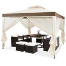 Canopy Gazebo Tent Shelter Garden Lawn Patio With Mosquito Netting-Beige