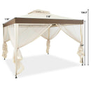 Canopy Gazebo Tent Shelter Garden Lawn Patio With Mosquito Netting-Beige