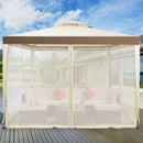 Canopy Gazebo Tent Shelter Garden Lawn Patio With Mosquito Netting-Beige