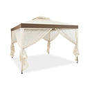 Canopy Gazebo Tent Shelter Garden Lawn Patio With Mosquito Netting-Beige