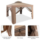 Canopy and Garden Structures Gazebo With Netting for Outdoors-Brown