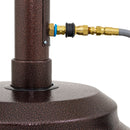 Antique Bronze NG portable patio heater with push buttong ignition: includes 12' steel lined MB Sturgis hose set with 2 quick disconnects and shut off valve