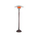 Antique Bronze NG portable patio heater with push buttong ignition: includes 12' steel lined MB Sturgis hose set with 2 quick disconnects and shut off valve