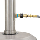 Stainless Steel NG portable patio heater with push button ignition: includes 12' steel lined mb sturgis hose set with 2 quick discconnects and shut off valve