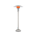 Stainless Steel NG portable patio heater with push button ignition: includes 12' steel lined mb sturgis hose set with 2 quick discconnects and shut off valve