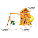 Boulder Station Wooden Swing Set / Playset With Tube Slide - Yellow