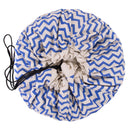 Zig Zag Blue Toy Storage Bag