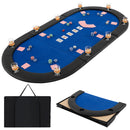 Portable 84 X 42 Inch 10-Player Foldable Padded Poker Table Top-Blue