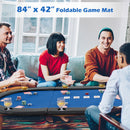 Portable 84 X 42 Inch 10-Player Foldable Padded Poker Table Top-Blue