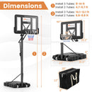 Portable Basketball Hoop With 4.6 to 10 Feet 10-Level Height Adjustable
