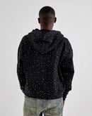 Preme Allover Rhinestone Full-Zip Fleece Hoodie