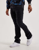 Preme Diamond Rhinestone Slim Denim Jeans