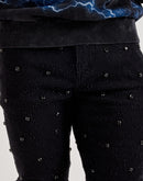 Preme Diamond Rhinestone Slim Denim Jeans