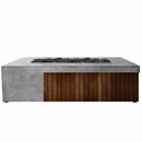 Prism Hardscapes - Fairmont Rectangular Concrete & Hardwood Fire Pit Table